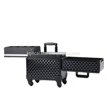 Beauty Vanity Make Up Case With Light Mirror Waterproof Geometry